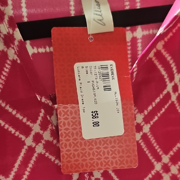 Evereve Fuchsia and White Plaid Sleeveless Blouse - Picture 4 of 4